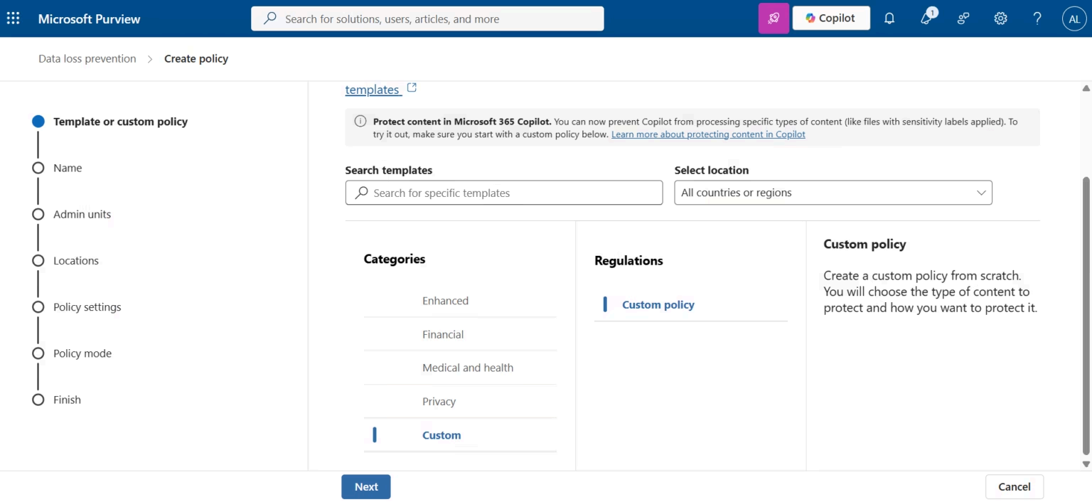 Template or Custom Policy