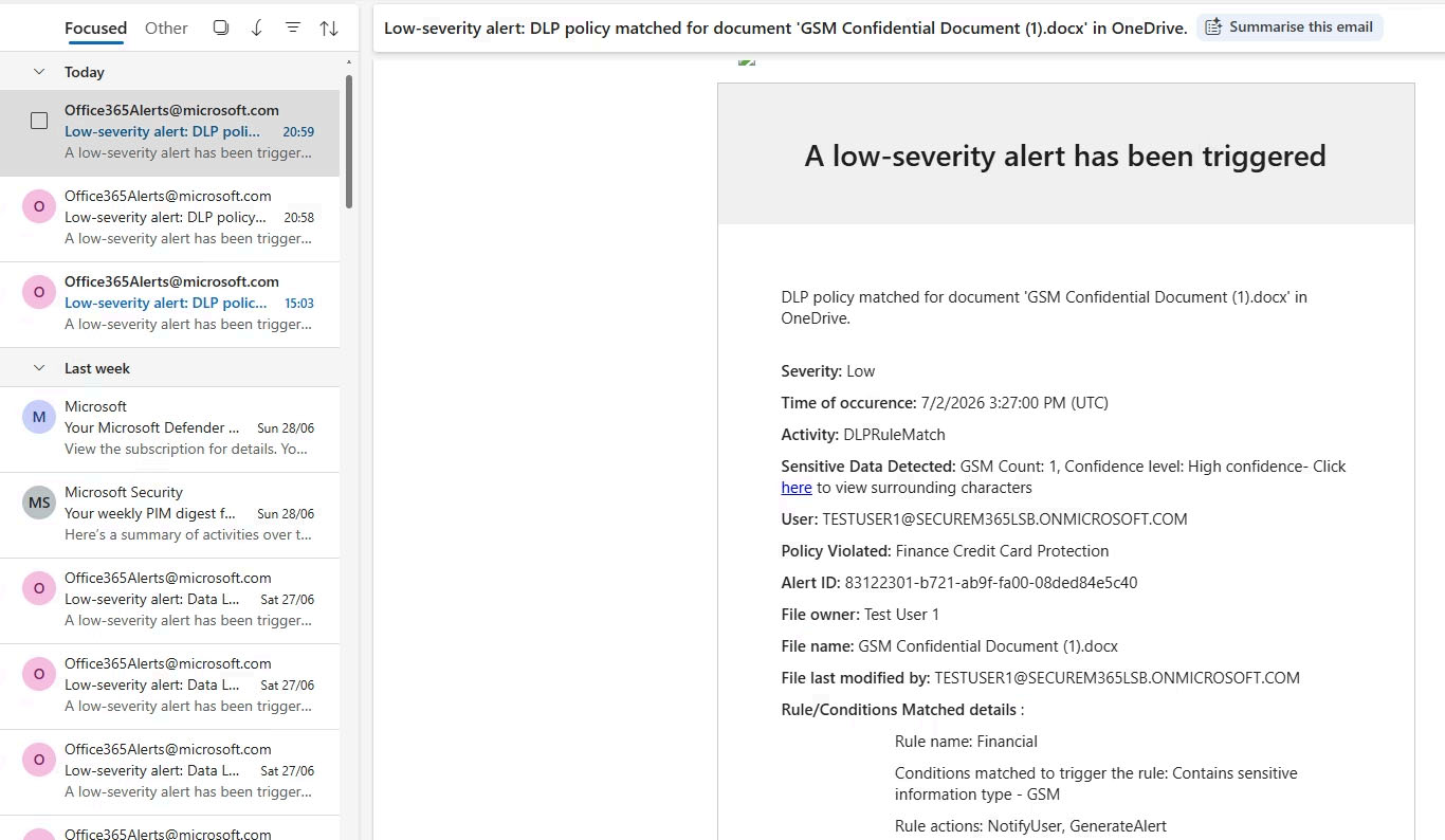 Email Alert