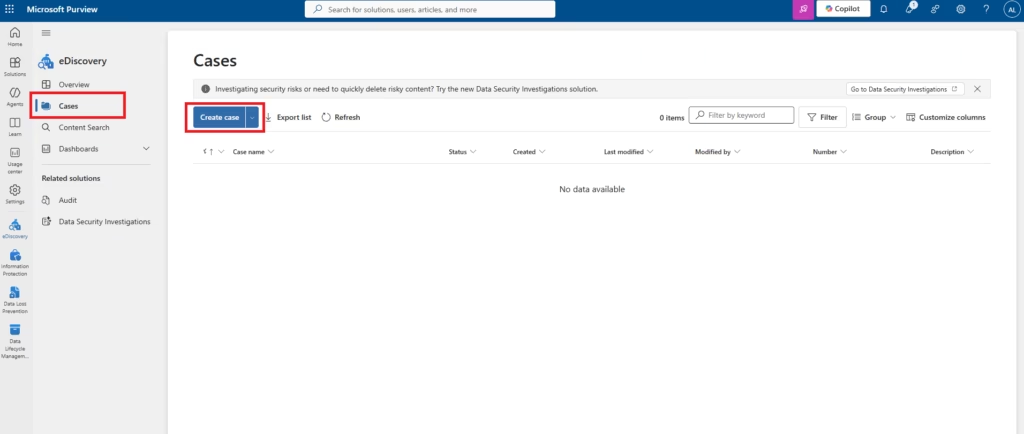 eDiscovery Cases Page
